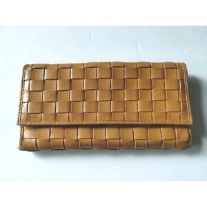Desmo Made In Italy Woven Leather Clutch Wallet Handmade Artisan Craftsmanship